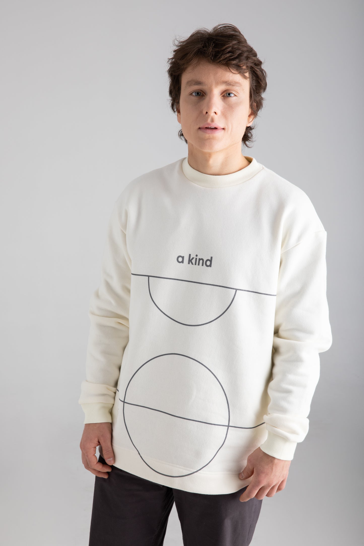 Long sweater in Ecru